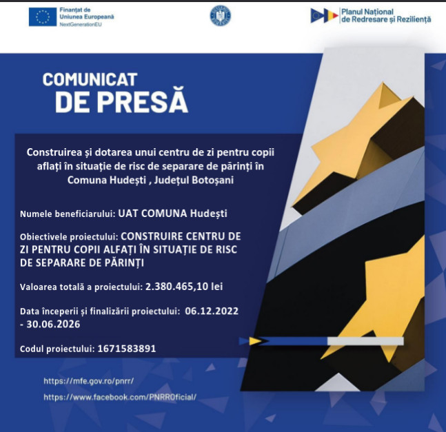Finalizare proiect „PNRR: Fonduri pentru Romania moderna si reformata!" Finalizare proiect „PNRR: Fonduri pentru Romania moderna si reformata!"